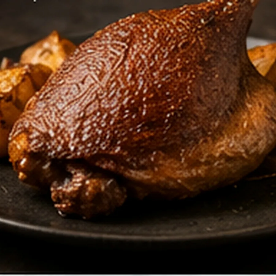 Confit de pato presentado para restauración